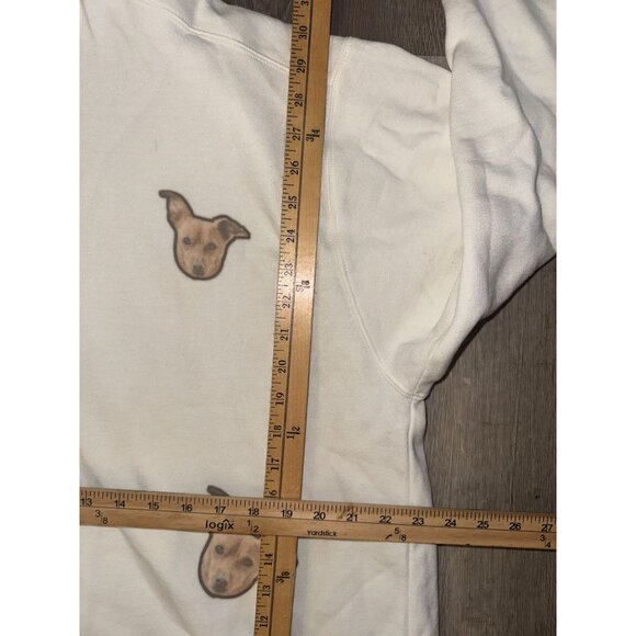 Comfy White Hoodie With Dog Faces Print By Comfort Colors - Picture 5 of 5